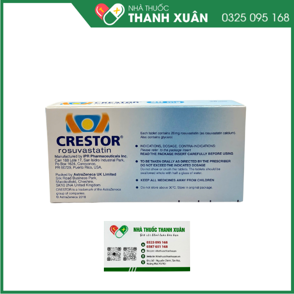 Thuốc Crestor 20mg điều trị tăng cholesterol
